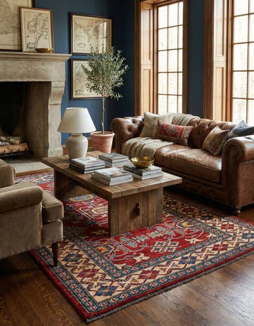 4' x 6' Hand Knotted Kazak Wool Rug