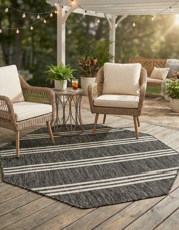 4' x 4' Easy-Clean Jill Zarin Anguilla Indoor / Outdoor Octagon Rug