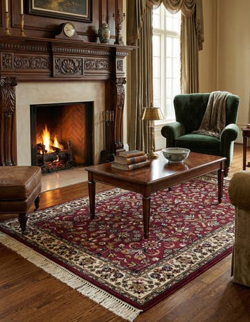 4' x 6' Hand Knotted Isfahan Wool Rug