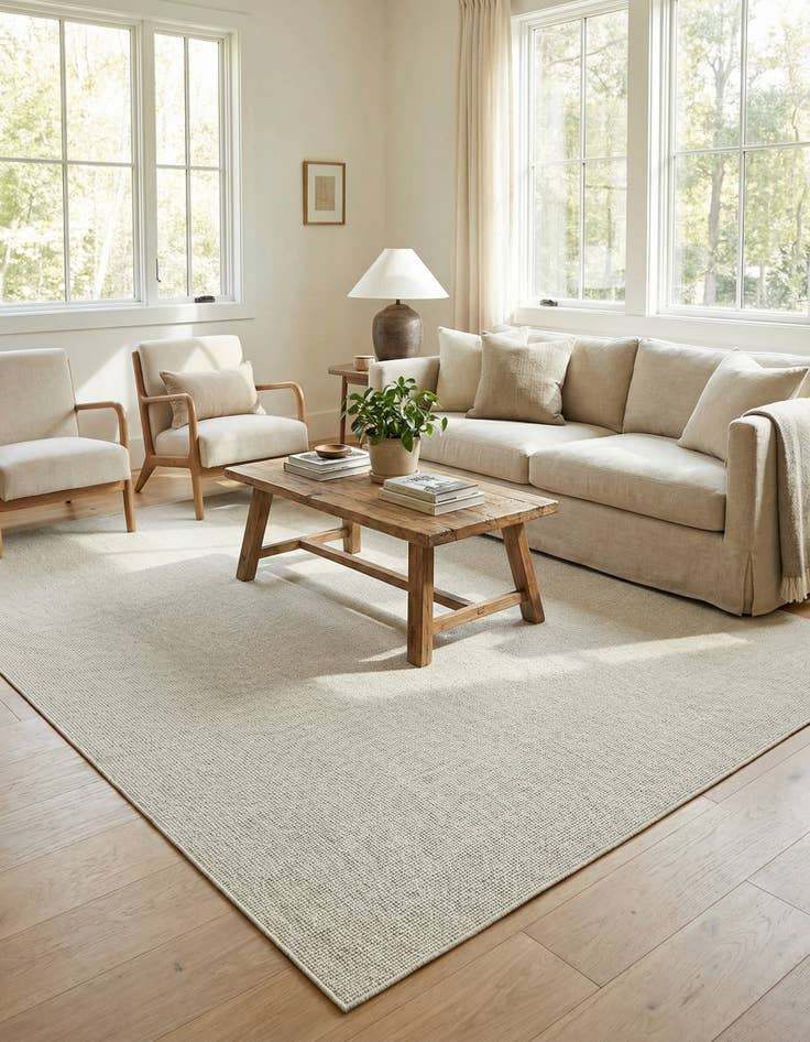 Detail image of 6' 1 x 9'  Washable Solid Indoor / Outdoor Rug