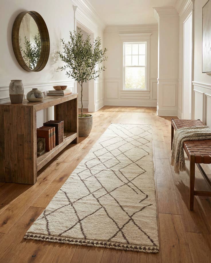Detail image of 2' 8 x 12' Hand Knotted Moroccan Wool Runner Rug