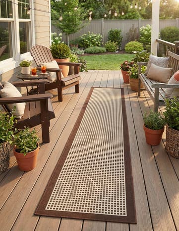 2' x 8' Easy-Clean Border Indoor / Outdoor Runner Rug