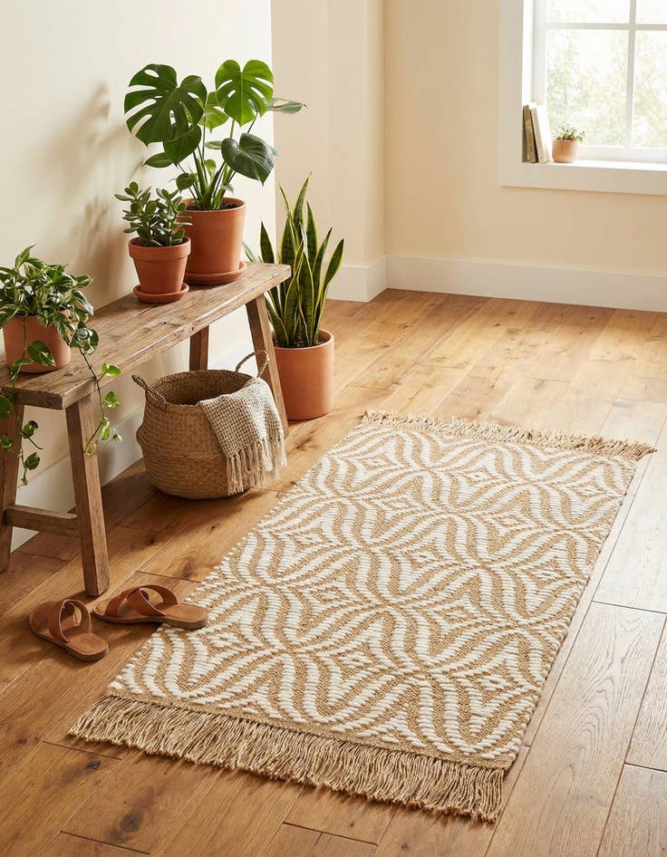 Detail image of 2' 1 x 3' 2  Hand Braided Jute Rug