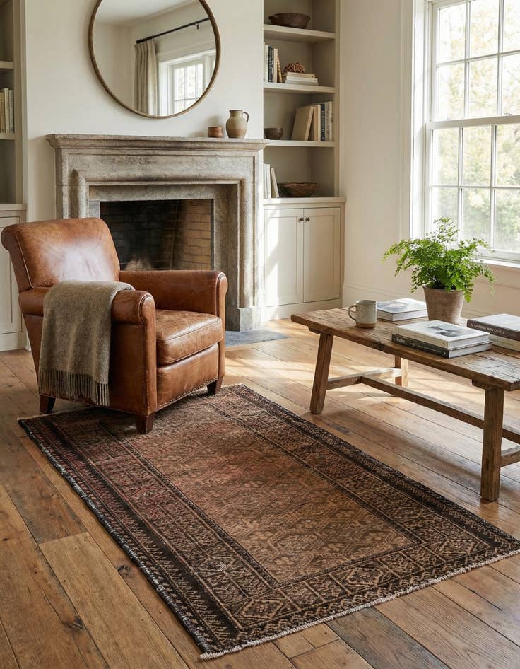 Detail image of 3' 2 x 5' 7  Hand Knotted Ultra Vintage Persian Wool Rug