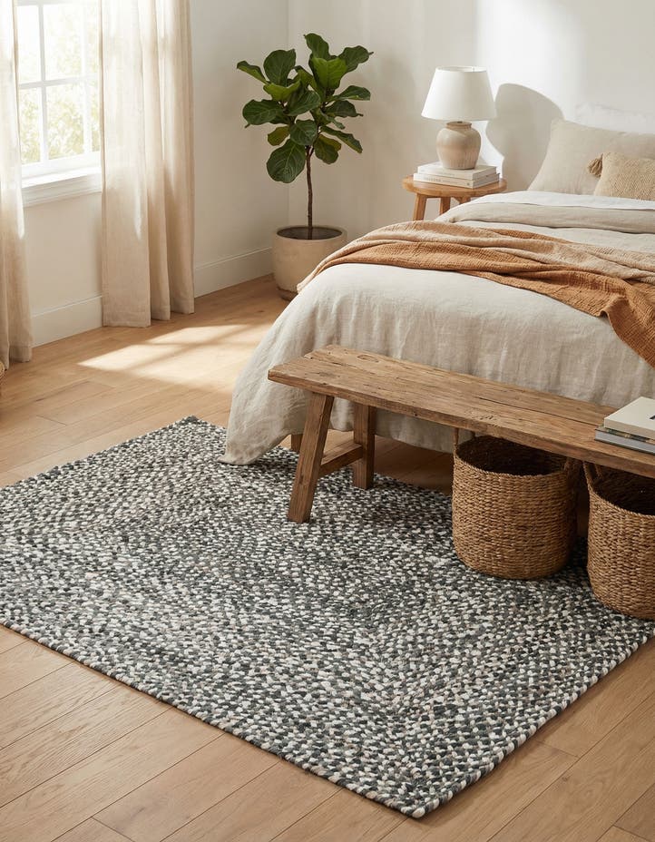 4' 1 x 6' 1 Handmade Braided Chindi Rug