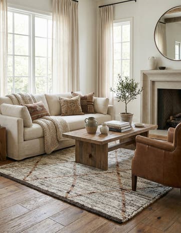 4' 1 x 6' Hand Knotted Moroccan Wool Rug