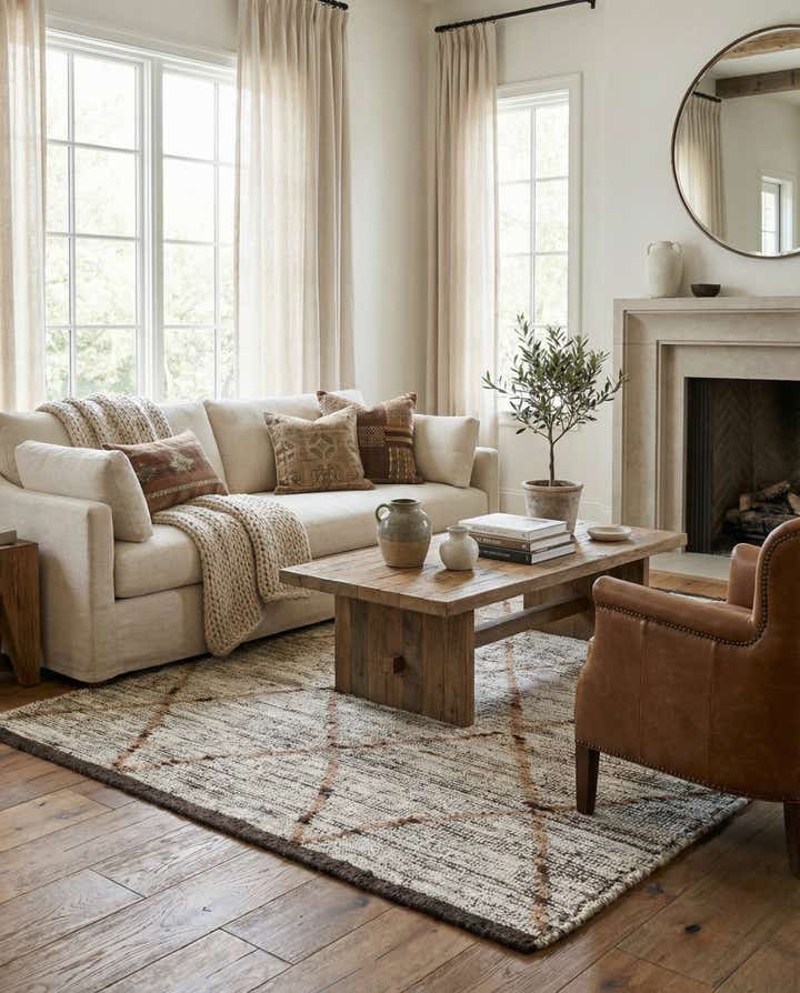 4' 1 x 6' Hand Knotted Moroccan Wool Rug