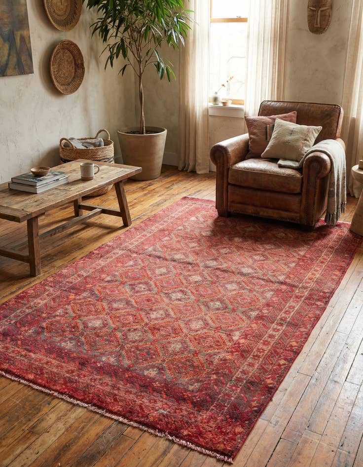 Detail image of  3' 8 x 6' 6  Hand Knotted Ultra Vintage Persian Wool Rug