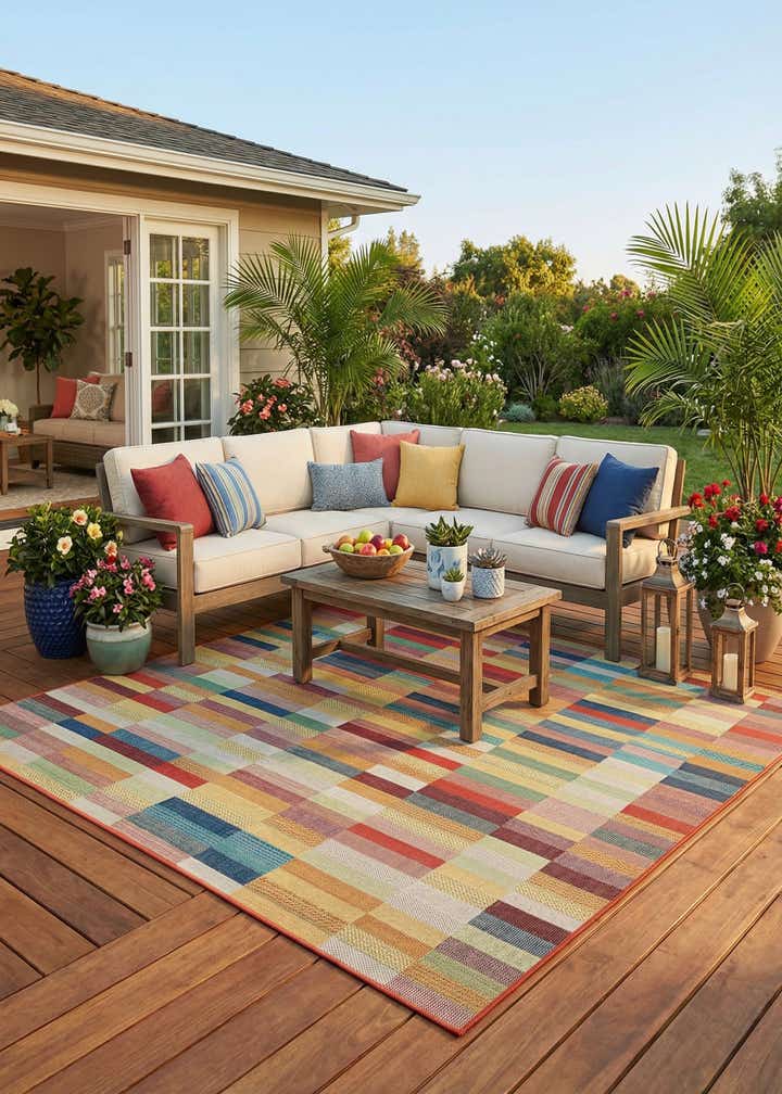 10' x 10' Easy-Clean Baja Indoor / Outdoor Square Rug