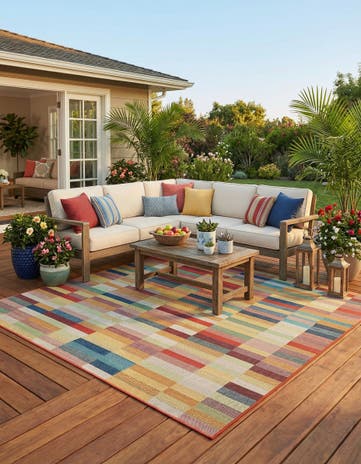 Easy-Clean Baja Indoor / Outdoor Square Rug