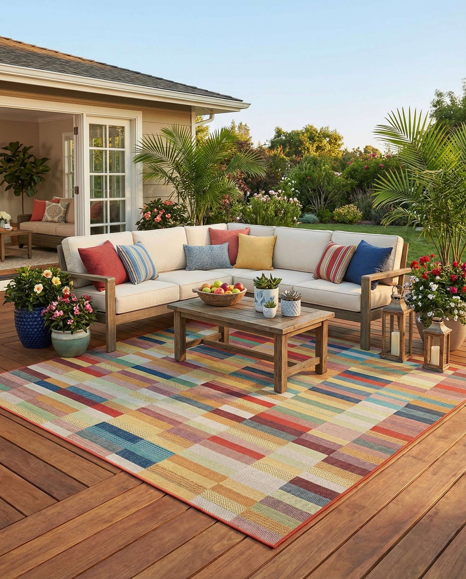 10' x 10' Easy-Clean Baja Indoor / Outdoor Square Rug