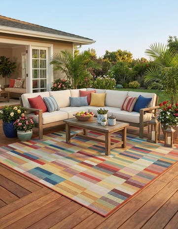 Easy-Clean Baja Indoor / Outdoor Square Rug