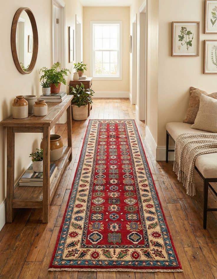 Detail image of 2' 9 x 9' 8 Hand Knotted Kazak Runner Rug