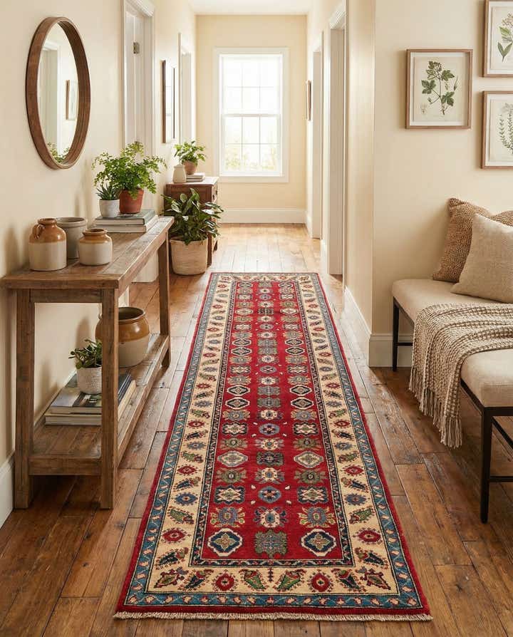 2' 9 x 9' 8 Hand Knotted Kazak Runner Rug