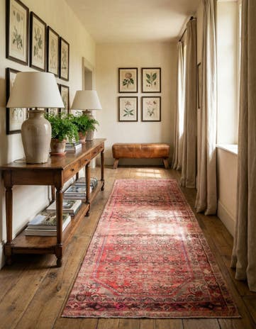 3' 9 x 10' 5 Hand Knotted Ultra Vintage Persian Wool Runner Rug