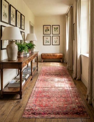 3' 9 x 10' 5 Hand Knotted Ultra Vintage Persian Wool Runner Rug