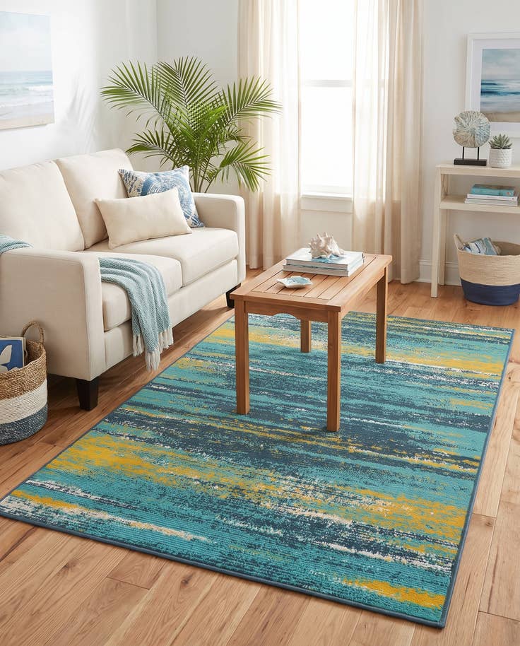 Detail image of 4' x 6' Easy-Clean Coastal Indoor / Outdoor Rug