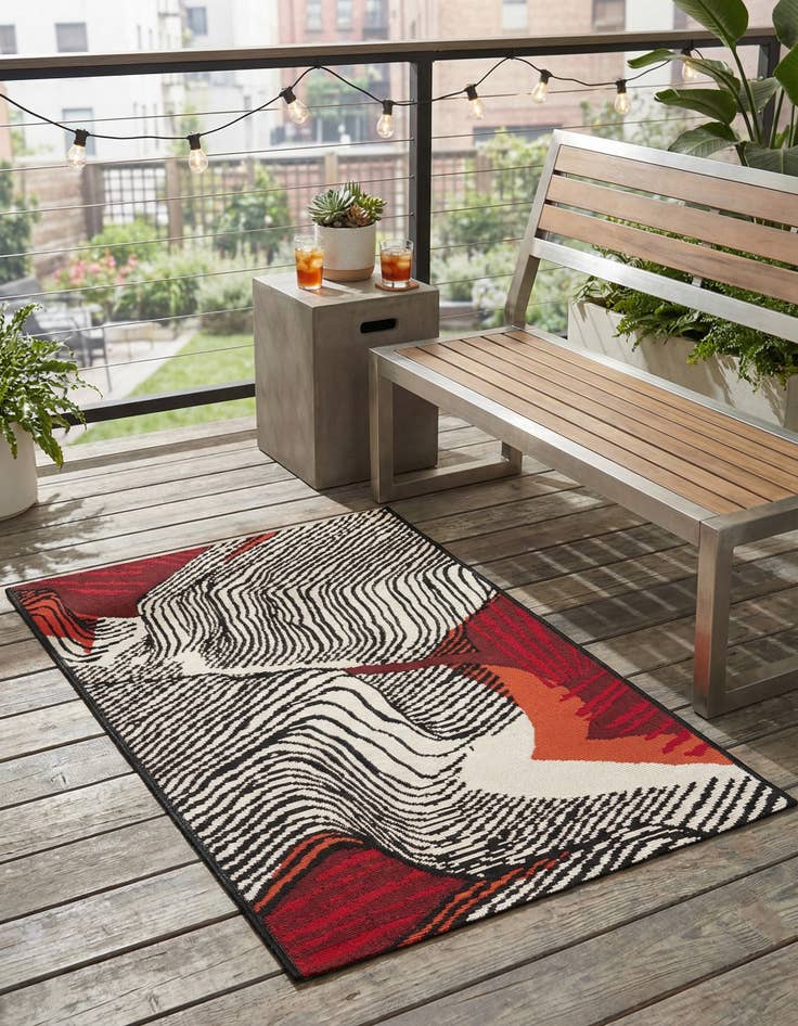 Detail image of 2' x 3' Easy-Clean Modern Indoor / Outdoor Rug