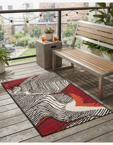 2' x 3' Easy-Clean Modern Indoor / Outdoor Rug