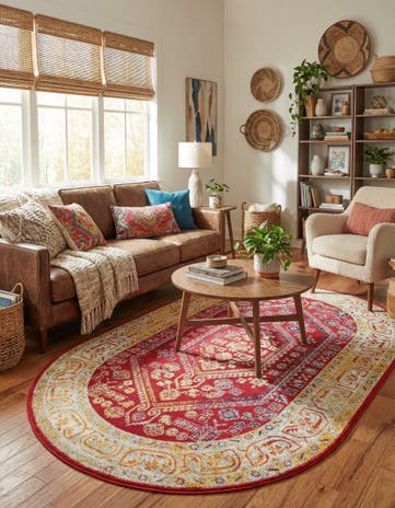 Magenta Aurelia Oval Rug