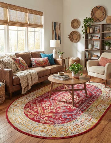 Magenta Aurelia Oval Rug