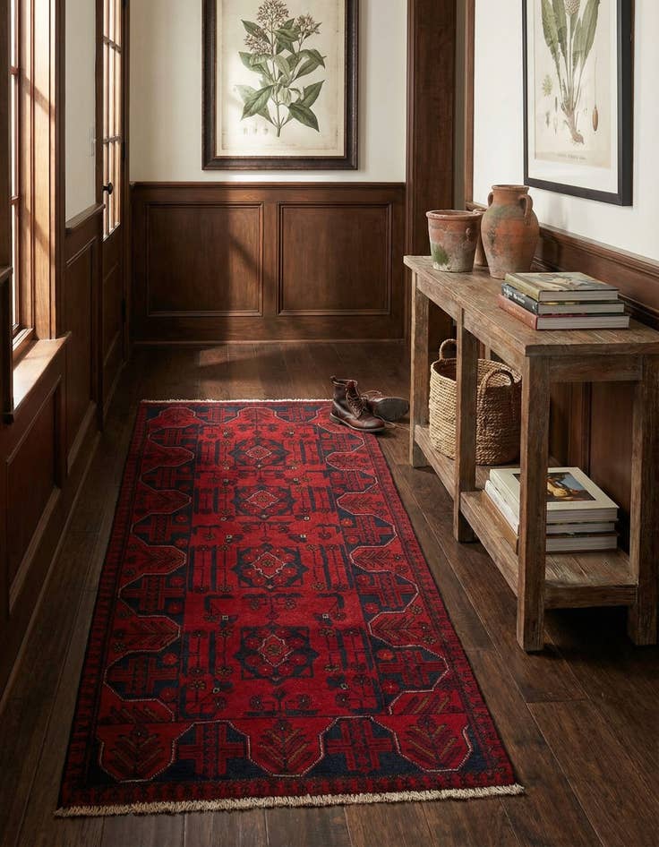 Detail image of  2' 8 x 6' 6  Hand Knotted Khal Mohammadi Wool Runner Rug