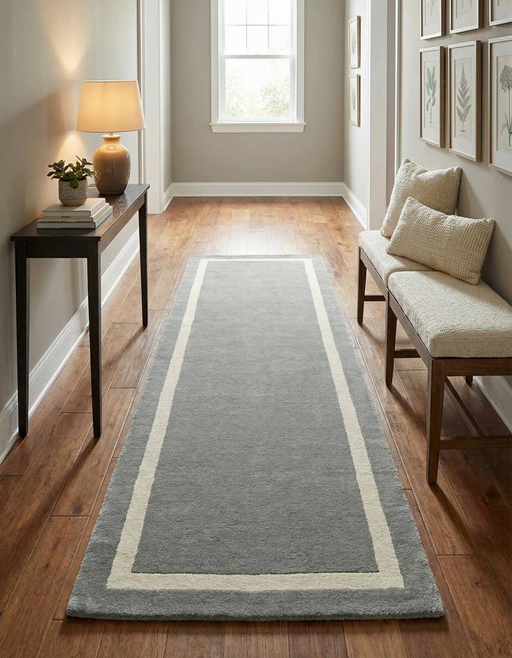 Detail image of  3' 3 x 12' Jill Zarin Border Wool Runner Rug