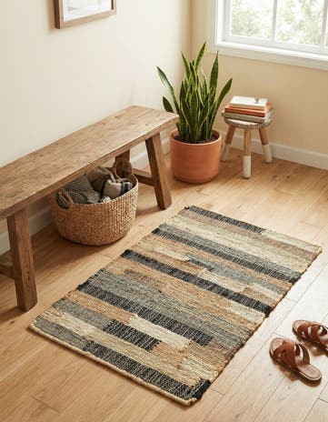 Beige Hand Woven Kala Handwoven Jute Rug