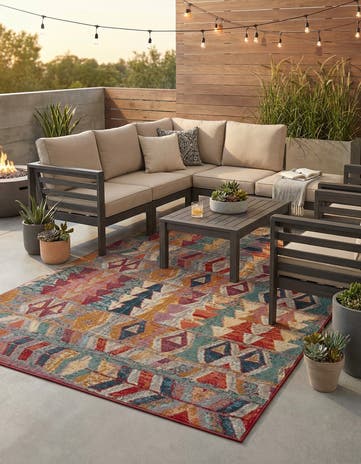 7' x 10' Easy-Clean Modern Indoor / Outdoor Rug