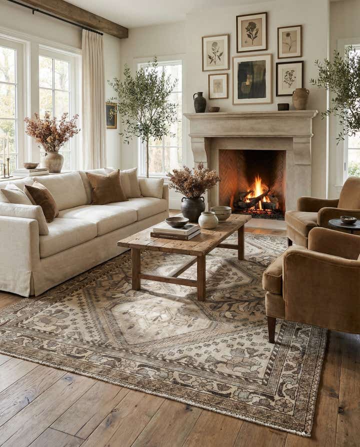 4' 8 x 7' Hand Knotted Ultra Vintage Persian Wool Rug