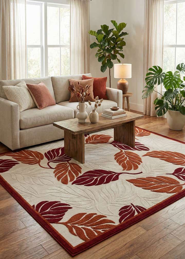 8' x 10' Easy-Clean Botanical Indoor / Outdoor Rug