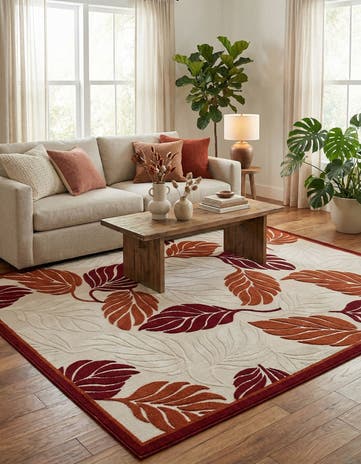 8' x 10' Easy-Clean Botanical Indoor / Outdoor Rug