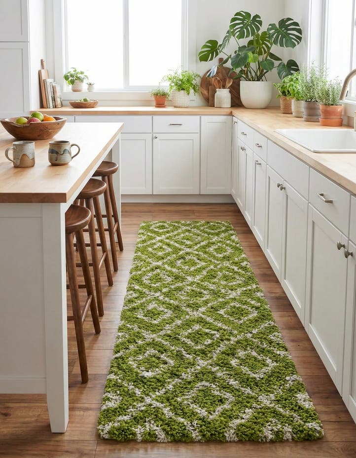 2' x 7' Lattice Shag Runner Rug
