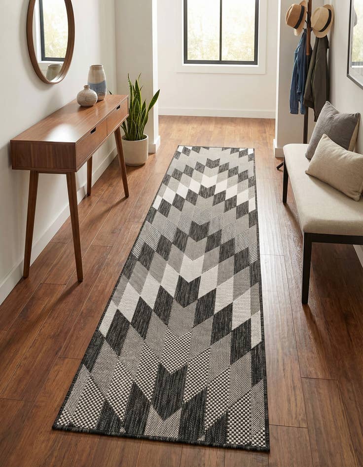 Detail image of 2' x 8' Easy-Clean Modern Indoor / Outdoor Runner Rug