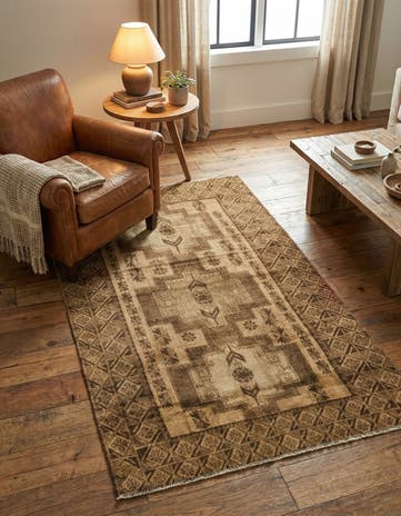 3' 10 x 7' Hand Knotted Ultra Vintage Persian Wool Rug