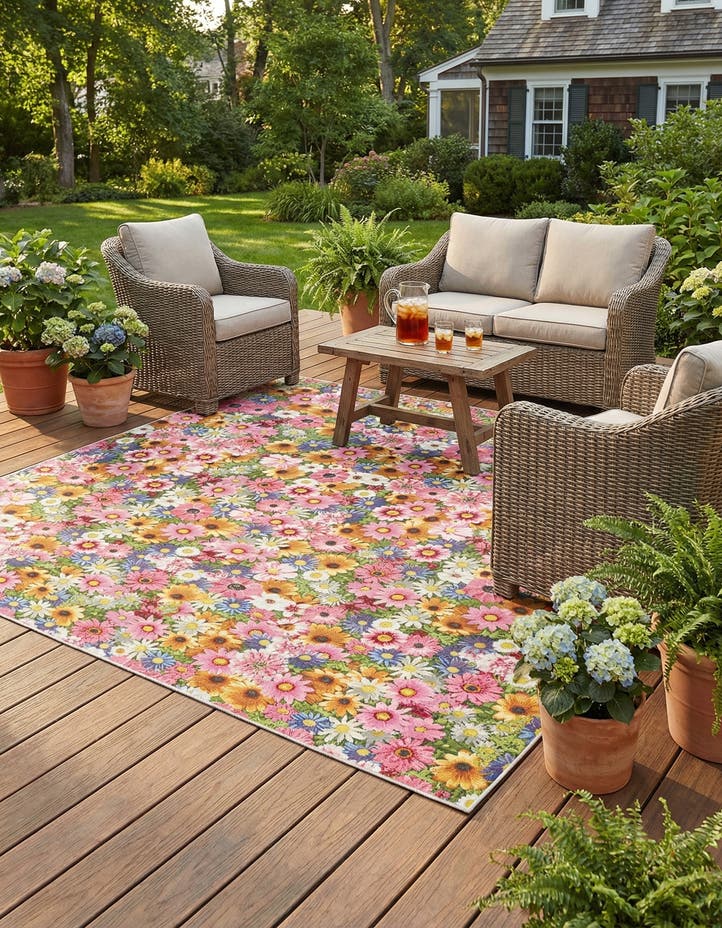 10' x 10' Easy-Clean Botanical Indoor / Outd...
