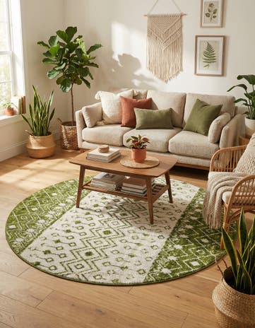 5' 3 x 5' 3 Moroccan Trellis Round Rug