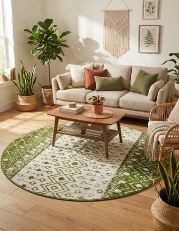 5' 3 x 5' 3 Moroccan Trellis Round Rug