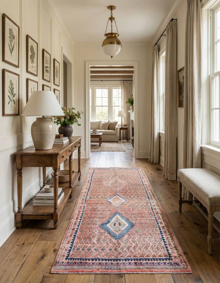 Detail image of 4' 6 x 10' 1 Hand Knotted Ultra Vintage Persian Wool Runner Rug