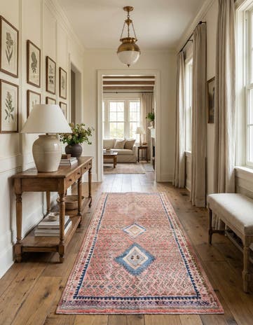 4' 6 x 10' 1 Hand Knotted Ultra Vintage Persian Wool Runner Rug