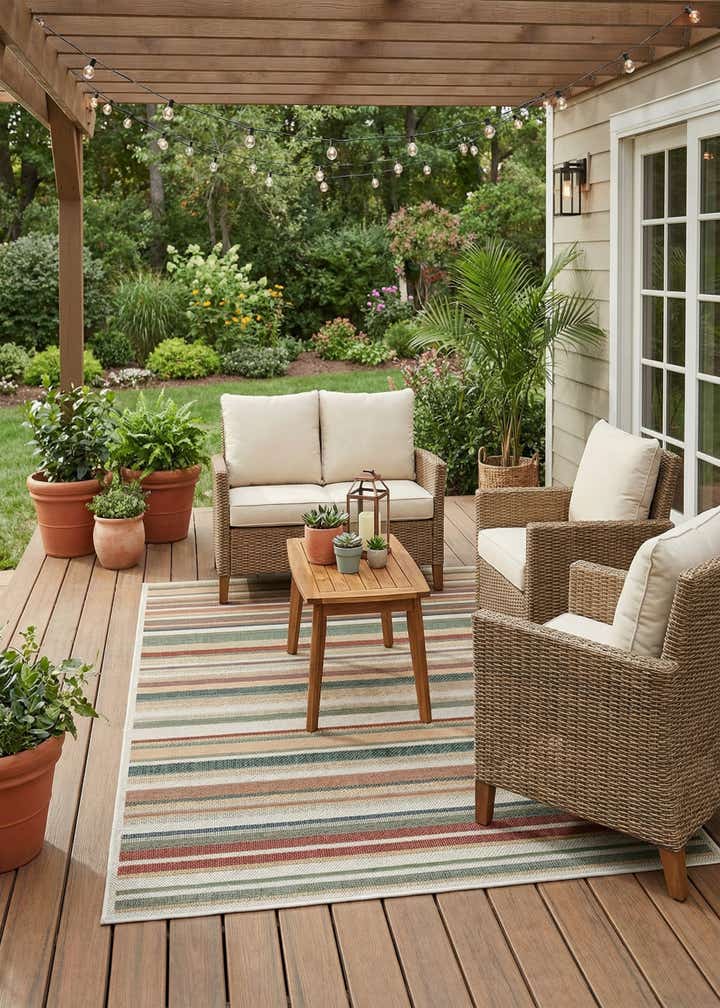 5' 3 x 7' 7 Easy-Clean Baja Indoor / Outdoor Rug