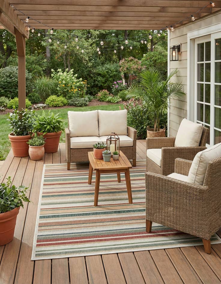 Detail image of  5' 3 x 7' 7  Washable Baja Indoor / Outdoor Rug