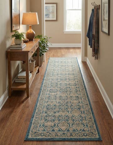 Light Blue Vienna Runner Rug