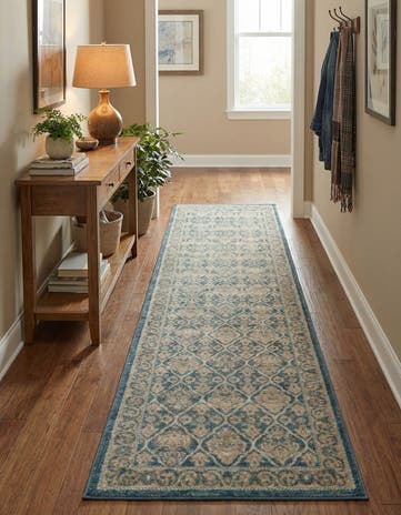 Light Blue Vienna Runner Rug