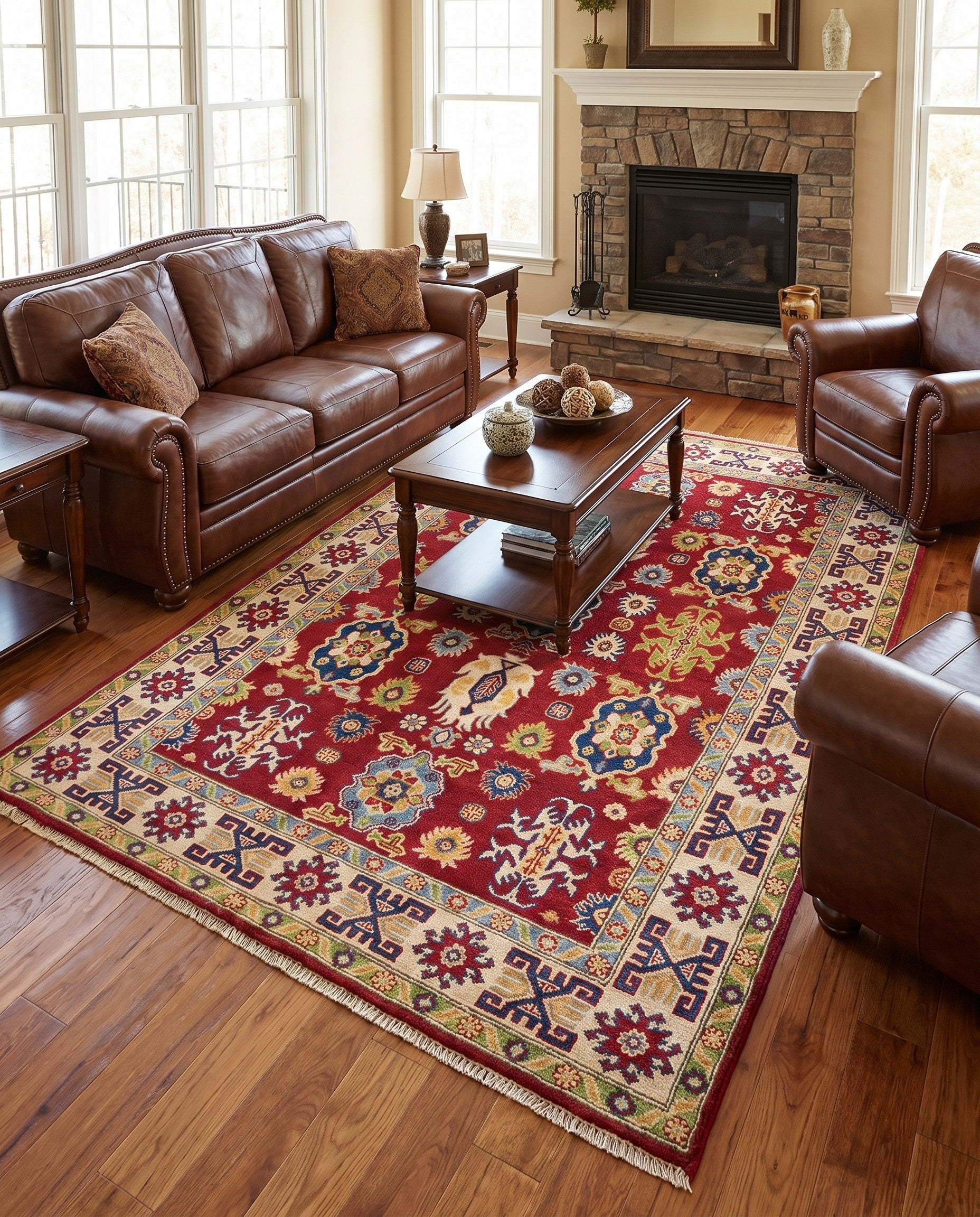4' 11 x 6' 10 Hand Knotted Kazak Rug