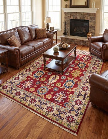 4' 11 x 6' 10 Hand Knotted Kazak Rug