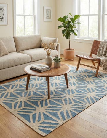 4' 6 x 5' 7 Hand Woven Kilim Modern Wool Rug