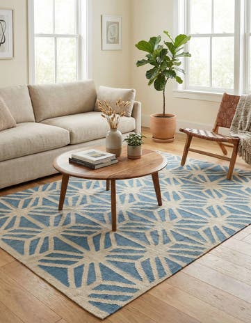 4' 6 x 5' 7 Hand Woven Kilim Modern Wool Rug