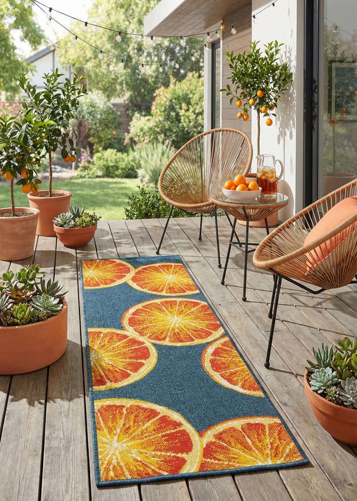 2' x 6' Easy-Clean Modern Indoor / Outdoor Runner Rug