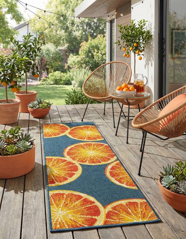 Detail image of 2' x 6' Easy-Clean Modern Indoor / Outdoor Runner Rug